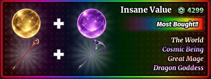 The World + Cosmic Being + Great Mage + Dragon Goddess